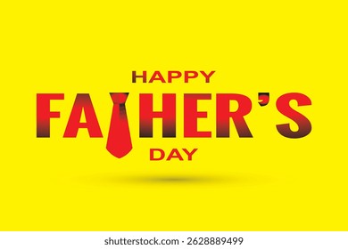 Bold red "Happy Father's Day" text over a bright yellow background—perfect for vibrant, celebratory Father's Day greetings and print-ready designs.