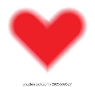A bold red heart with a soft, glowing edge, symbolizing love and affection, great for valentines or romantic graphics.