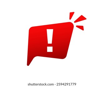 A bold red icon featuring an exclamation mark, indicating alerts and warnings.