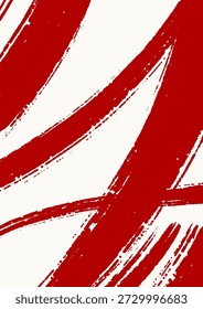 Bold red ink brush strokes on white background creating expressive abstract art, ideal for modern design, minimal visuals, and artistic concepts.