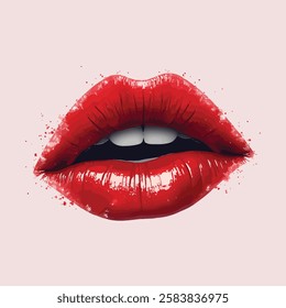 Bold Red Lips Graphic Design for Fashionable T-Shirts