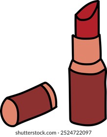  Ilustración de lápiz labial rojo audaz para conceptos de moda y belleza