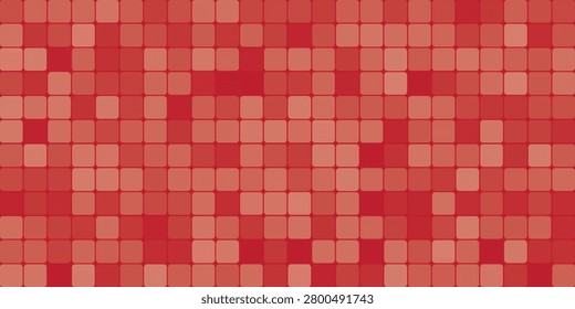 Bold red mosaic background of rounded square tiles forming a rhythmic abstract pattern, ideal for digital design, web and print backgrounds, presentations, branding, and modern interior or product mockups.