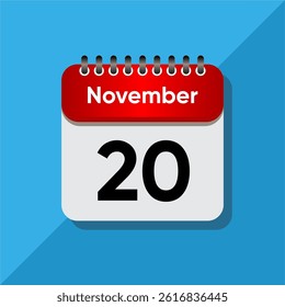 Bold Red November Icon – Minimalist Daily Calendar Design