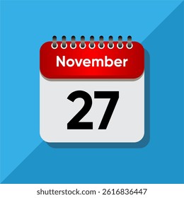 Bold Red November Icon – Minimalist Daily Calendar Design