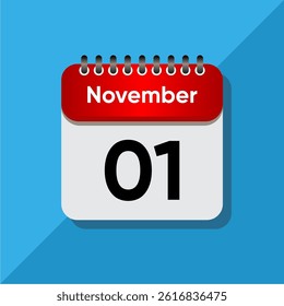 Bold Red November Icon – Minimalist Daily Calendar Design
