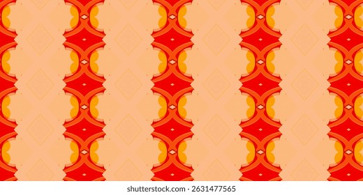 Bold Red and Orange Seamless Geometric Pattern
