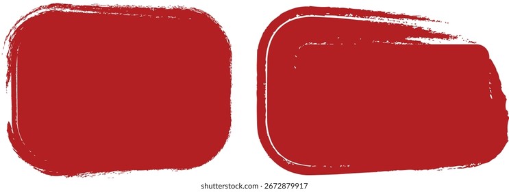 Bold Red Paint Brush Stroke Vector Elements for Artistic Backgrounds and Grunge Design Projects