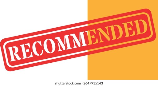 Bold red recommended stamp with white and orange background