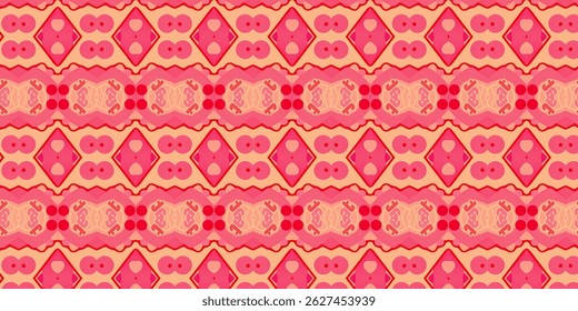 Patrón sin fisuras rojo atrevido – diseño Abstractas de inspiración étnica