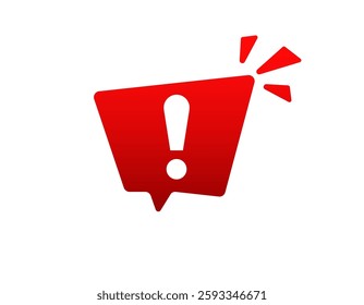 Bold red sign with an exclamation mark symbol, ideal for warnings, alerts, and cautions.