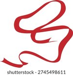 Bold red silk ribbon for rhythmic dance
