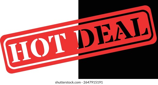 Carimbo vermelho negrito declara hot deal contra fundos contrastantes