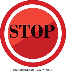 Icono rojo de detención en negrita para alertas y advertencias.