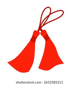Ilustração do vetor da borla vermelha ousada, comumente usada em decorações culturais, amuletos de boa sorte e desenhos festivos. Perfeito para projetos com temas asiáticos, celebrações ou visuais simbólicos. Completamente ed