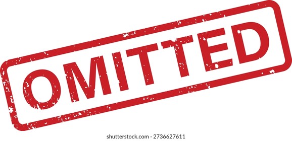 A bold red, textured rectangular stamp with the word 