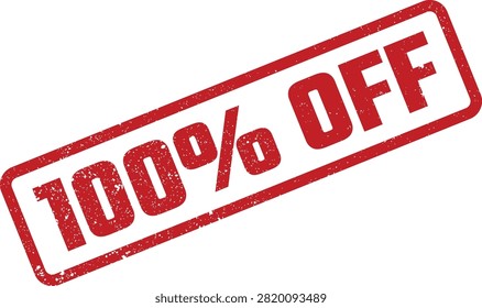 A bold red textured rubber stamp with 