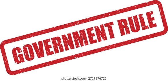 Un sello texturizado rojo audaz que transmite una regla del gobierno. Excelente para declaraciones oficiales, lineamientos o anuncios de políticas.