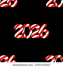 Bold red and white striped design for 2026