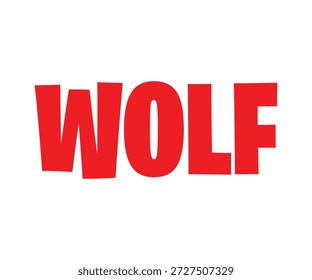 La palabra roja en negrita "LOBO" en una fuente áspera e impactante en blanco.