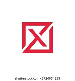 Gráfico rojo en negrita de la marca X que simboliza la cancelación, la negación y la eliminación, lo que indica un Estado incorrecto o eliminado en un diseño minimalista adecuado para interfaces digitales
