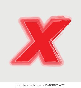 Negrita Rojo 'X' Marca Símbolo de Rechazo, Error, o Cancelación en un Fondo Transparente
