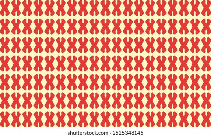 Bold Red X Shapes and Yellow Crescents Pattern on White Background. Modern Geometric Design for Autumn