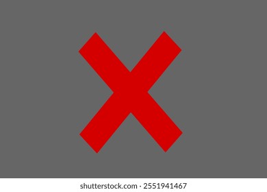 A bold red X symbol prominently displayed on a dark gray background. This image is ideal for illustrating concepts such as error, wrong choice, cancellation, or prohibition.