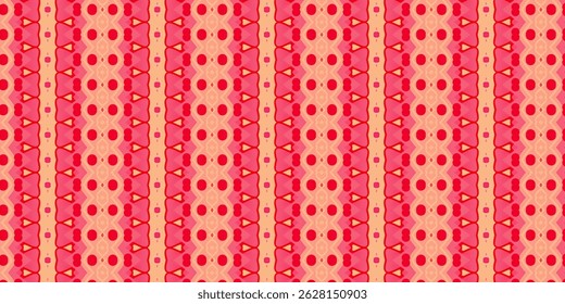 Padrão sem emenda vermelho-rosa negrito com motivos geométricos