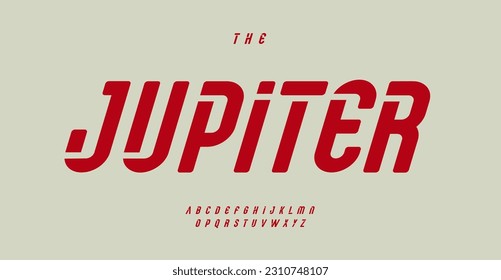 Bold Retro font. Italic, dynamic lettersi n Vintage, futuristic style. Perfect for logos. Unique stencil sport alphabet for headlines, lettering, logotypes. Vector typography