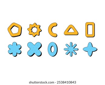 Bold retro Shape Element Set