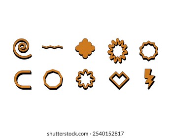 Bold Retro Shape Element Set 