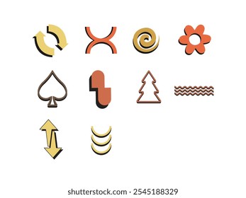 Bold Retro Shape Element Set 