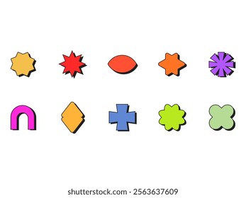 Bold Retro Shape Element Set