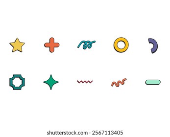 Bold Retro Shape Element Set