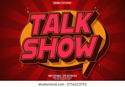 Negrito Retro Talk Show 3D efeito de texto editável