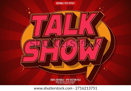 Bold Retro Talk Show 3D editable text effect
