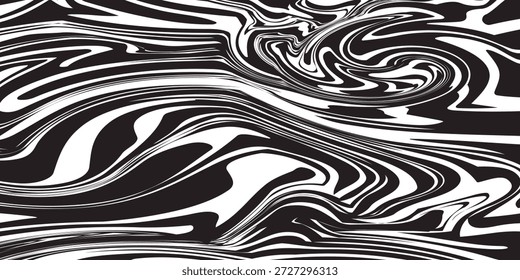 Fondo retro audaz de la onda con líneas psicodélicas rojas, amarillas y multicolores, Ilustración vectorial abstracta de los años 60 y 70 en Orientación Horizontal y de Vertical para uso creativo

