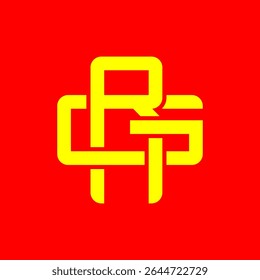 Bold RG Monogram Symbol in Yellow on Red Background – Modern Abstract Logo Design
