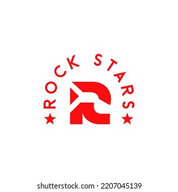 bold rock stars mark sign logo business vector design template. modern vintage letter R mark symbol logo iconic design vector illustration with geometric, elegant and creative styles isolated white