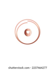 A bold and romantic vibes display letter O vector logo template with heart accent