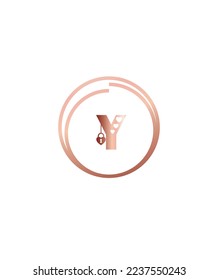 A bold and romantic vibes display letter Y vector logo template with heart accent