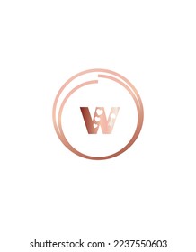 A bold and romantic vibes display letter W vector logo template with heart accent