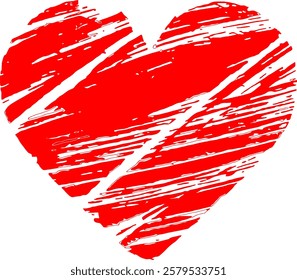 "Bold and rough red grunge heart icon, a unique take on love and passion."
