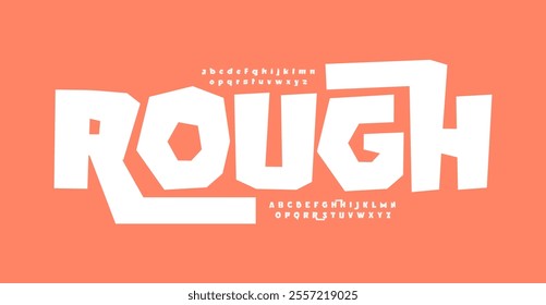 Bold rough sans serif alphabet, uneven handcrafted letters, rugged urban font for unique branding, creative typography, raw modern design. Vector typeset.