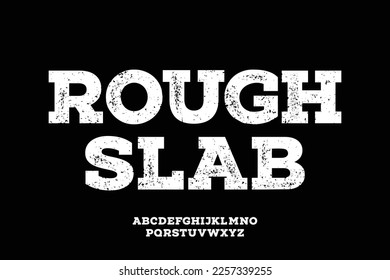 Bold rough slab font vector