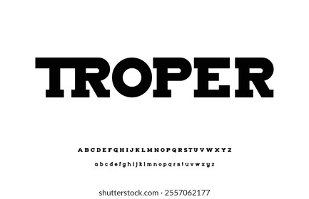 Bold rough slab font vector