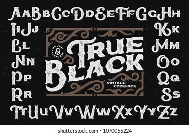 Bold rough typeface with decorative textured ornate