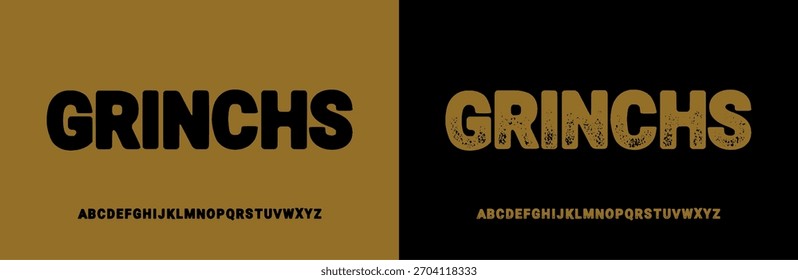 Bold fuente de Vector áspero. Alfabeto con estilo regular y estilo de textura áspera