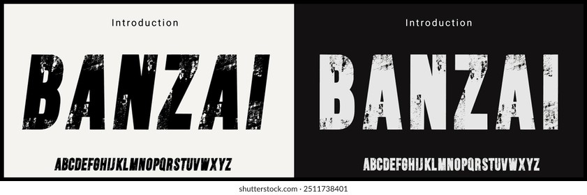 Fonte de vetor áspero em negrito com textura. Fonte em negrito vetorial para títulos, folheto, cartões comemorativos, embalagem do produto, capa do livro, citações impressas, logotipo, design de vestuário, capas de álbuns, etc.